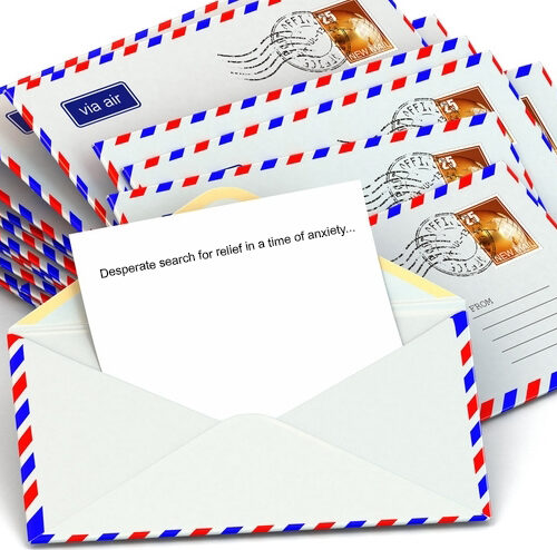 Mail. Stack of envelopes and empty letters. 3d