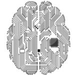 Motherboard brain on white background for technology concept design