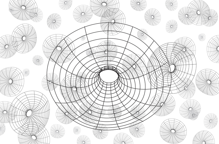 Illustration of circle graphic net line.
