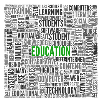 Education and learning concept words in tag cloud