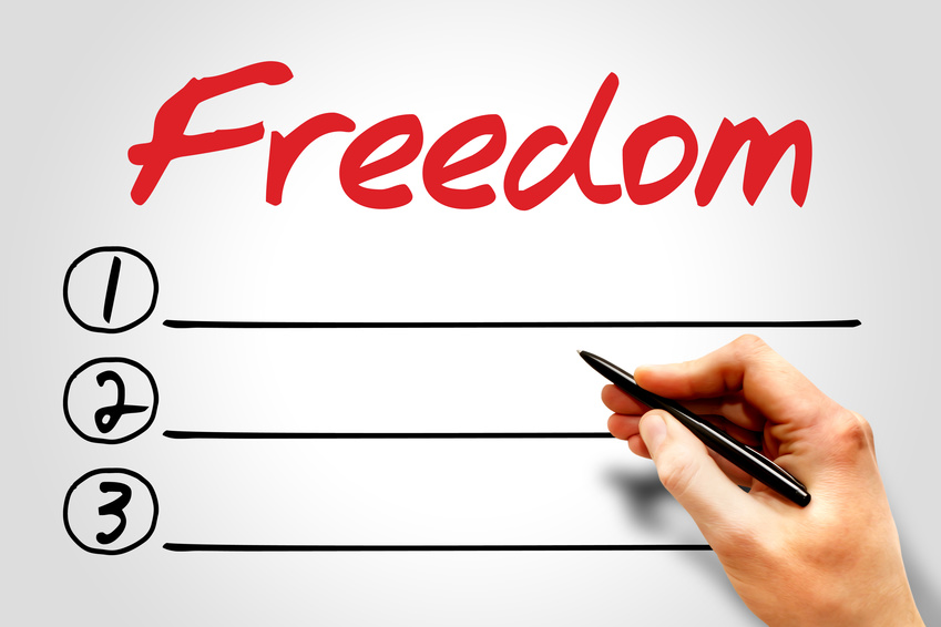 Freedom blank list, business concept