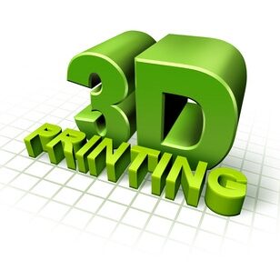 3D printing concept with three dimensional text as a symbol of new print technology duplicating objects for product or prototype development,using industrial replicator robots and future manufacturing process.