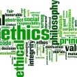 Ethics word cloud concept. Vector illustration