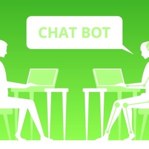 Chat bot. Virtual robot assistance of website or mobile applications. Artificial intelligence. Concept flat vector illustration