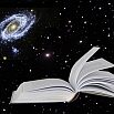 book on star background.Elements of this image furnished by NASA